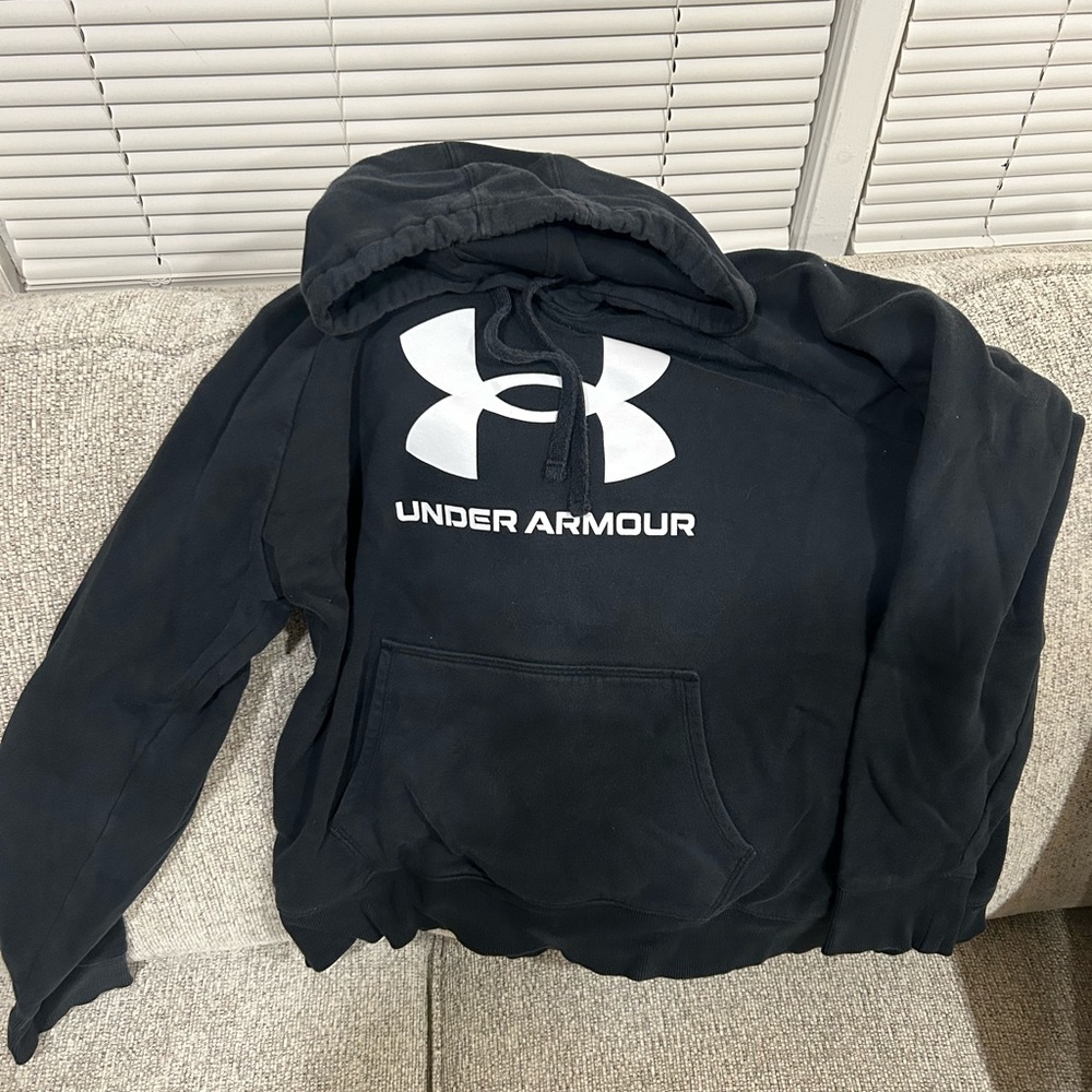 Under Armour Charcoal Hoodie with White Logo